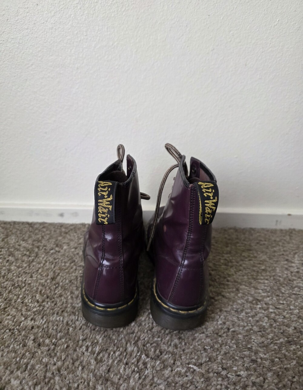 Dr. Martens Plum Leather Lace-Up Boots - Picture 3 of 8